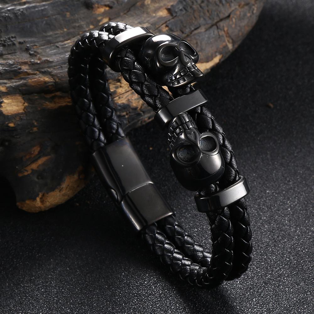 Europe, America, Men s Leather Woven Bracelet Handmade Multi-layer Fashion Bracelet 2026 16.5CM