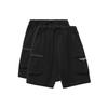 Li Ning Badfive Sports Basketball Serie Lockere Sportshorts mit Reißverschlusstaschen Herrenshorts Schwarz AKSR157-3