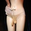 Large Size Sissy Pouch Panties Men Lace Silky Smooth Elastic Lingerie Briefs Japanese High Waist Bowknot Sheer Mesh Knickers