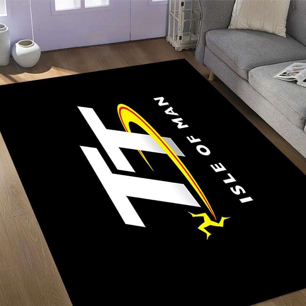 Isle Of Man Tt Course Map Themed Anti-Slip Rugs - Polyester Home Decor, Suitable for Bedrooms, Living Rooms, Doorways, Studios, and Decorations
