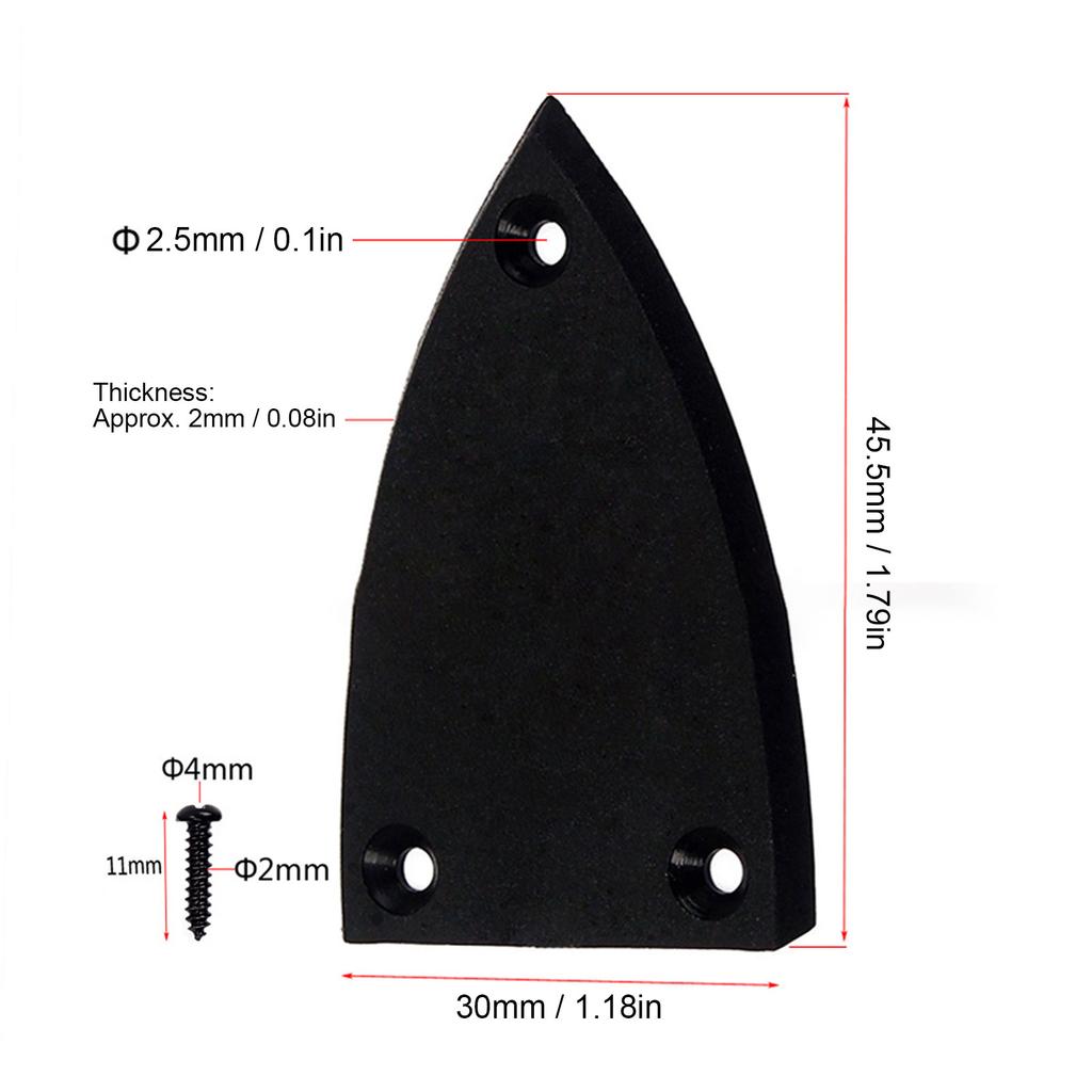 Copertura Truss Rod Triangolare 3 Fori Plastica per Basso Chitarra Acustica Elettrica Parti di Ricambio Nera