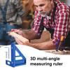 Multiangle Square Square Ruler Aluminum Alloy High Precision 3D Protractor Sturdy Versatile Woodworking Square Tool For