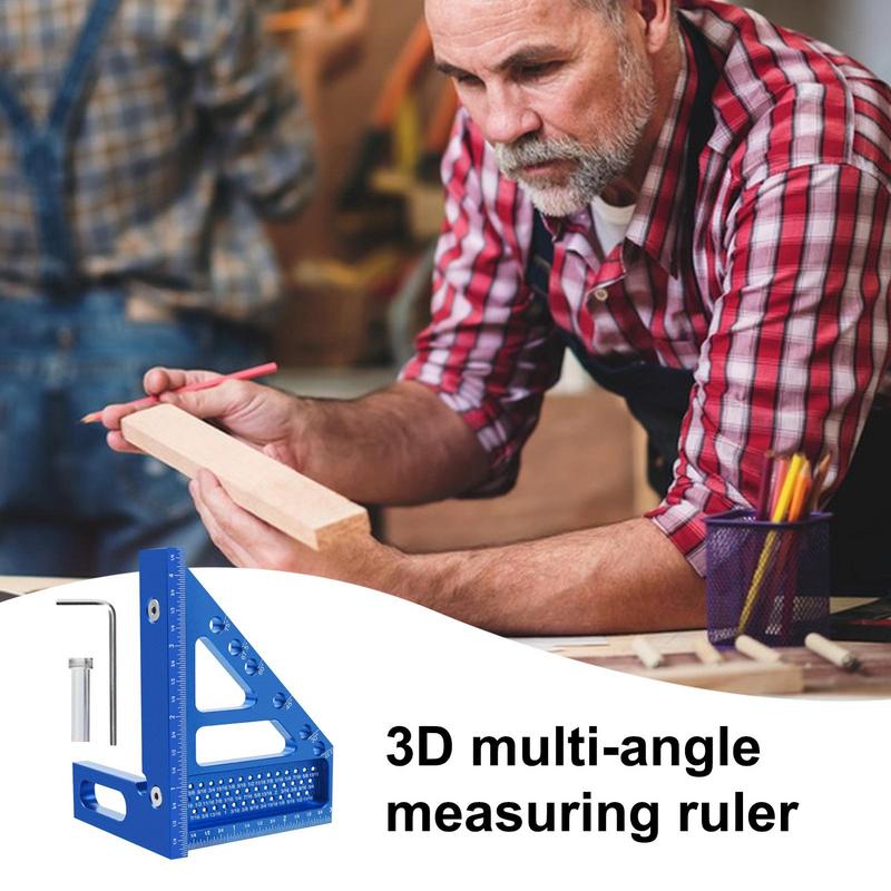 Multiangle Square Square Ruler Aluminum Alloy High Precision 3D Protractor Sturdy Versatile Woodworking Square Tool For