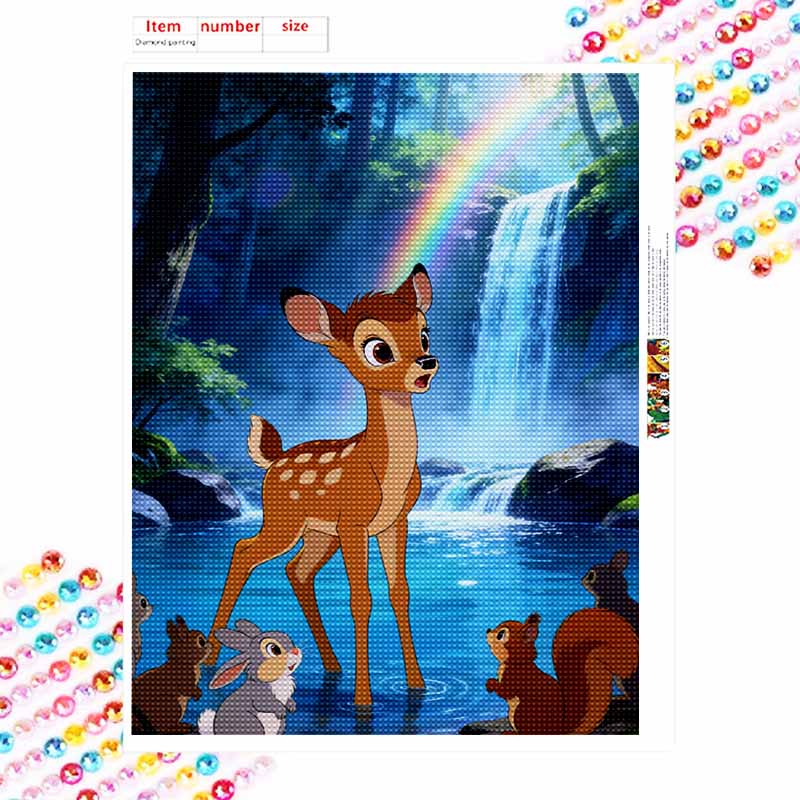Disney Diamond Art Painting Kit 5D Bambi Diamond Painting Dot Art Kit Home Wall Decor