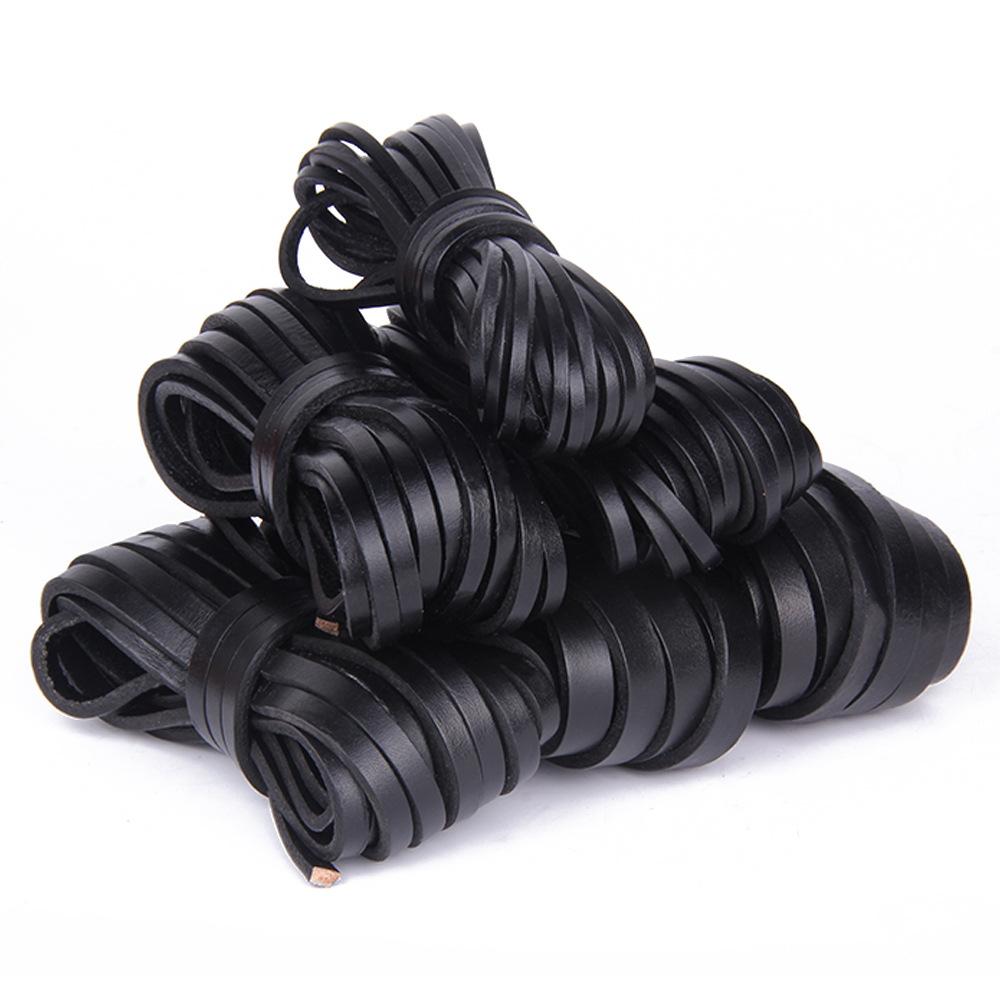 3Mm Thick Cowhide Rope, First Layer Genuine Leather Flat Rope, Original Color Diy Handmade Leather Material, Bracelet Jewelry Accessories 5M