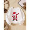 Kids Sweatshirt Christmas Santa Claus Printed Sweatshirt, Casual Crew Neck, All-Season Loose Fit with Slight Stretch, Alphabet Pattern