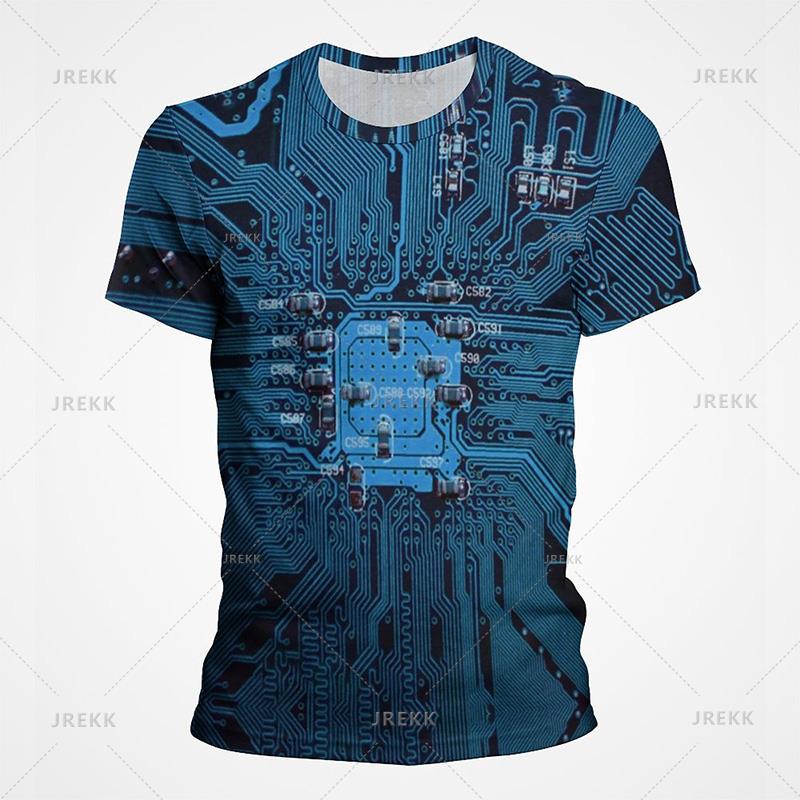 3D Motherboard CPU Processor Line Circuit Board Printing Tees Fashion Streetwear Graphic T-shirts Men Women Summer New T Shirt