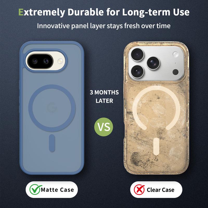 Business Translucent For Magsafe Case For Google Pixel 10 9 Pro XL 10A 9A Shockproof Wireless Charge Matte Magnetic Hard Cover