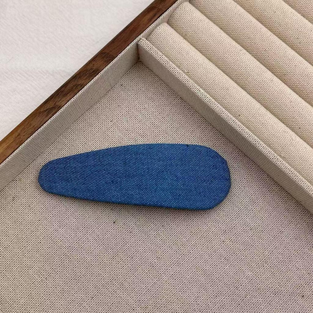 Korean Retro Denim Blue Hair Clip: Versatile BB Clip for Stray Hair & Bangs, New Women's Accessory