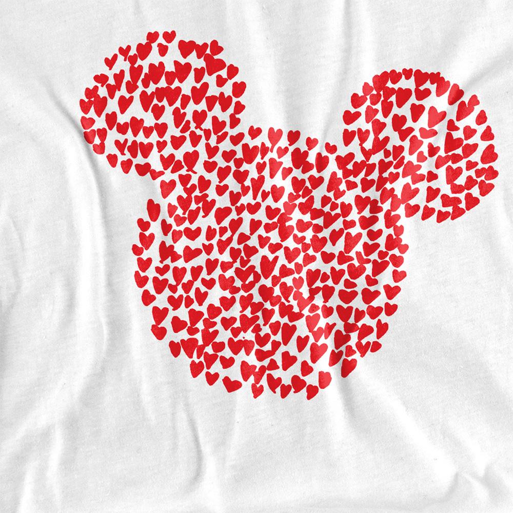 Disney Unisex Adult Mickey Mouse Heart Ears Silhouette Valentine`s Day T-Shirt