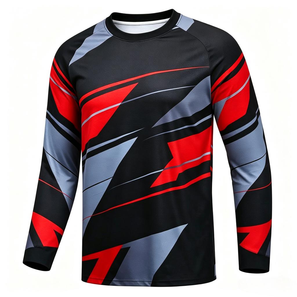 Autumn and Winter Men's Color Striped 3D Printed Crew Neck Long Sleeve T-Shirt