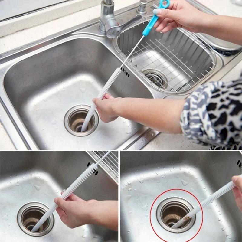 71cm Flexible Sink Overflow Drain Unblocker Clean Brush Cleaner Kitchen Bathroom Tools Cleaning Brush Supplies