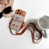 Applicable To Iphone16Promax Mobile Phone Case Apple 17 Butterfly Flower Plaid Change Bag Card Bag Messenger Rope 14