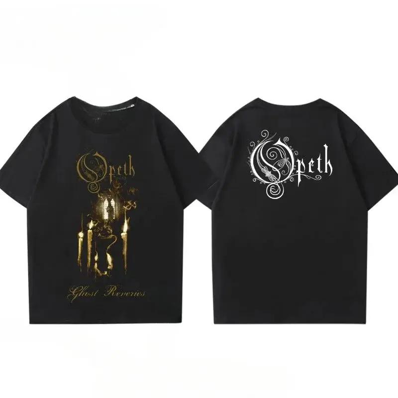 Opeth Ghost Reveries Classic Album Art Double Sided Vintage Progressive Death Metal Band Merch Graphic T-Shirt Top for Opeth Fans Metalheads 4XL
