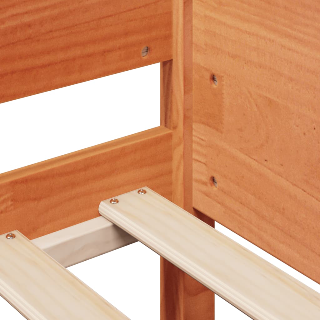 Solid Wood Bed Frame without Mattress Wax Brown 80 x 200 cm Pine Wood