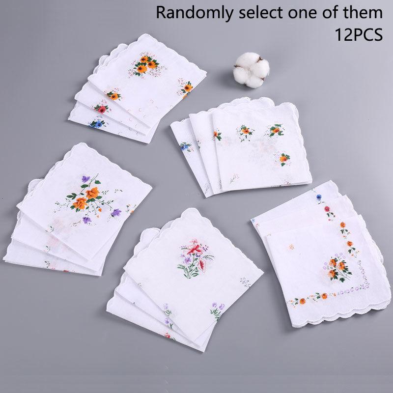 

12 упаковок женских носовых платков из чистого хлопка с принтом, носовые платки из чистого хлопка, свадебные сувениры для невесты, брюки с клапанами-карманами ска