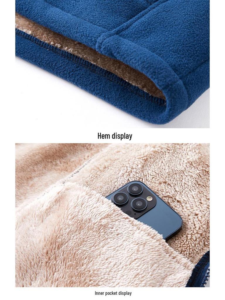 Men's Lambswool Winter Jacket - Thick Velvet, Versatile Sports Top, Plus Size Available