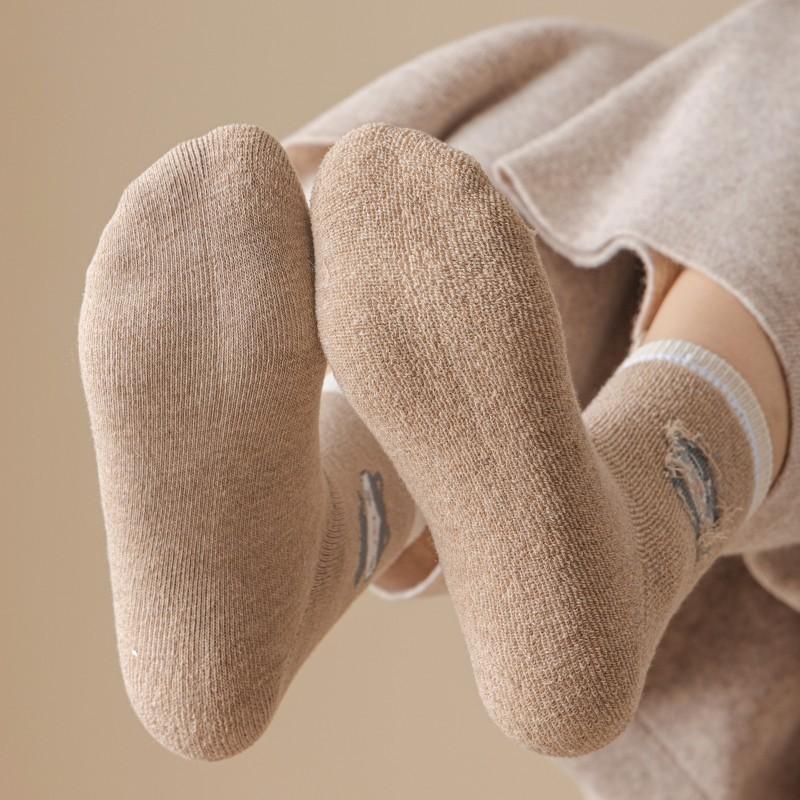 Winter Socks Medium Tube Socks Fleece Thickened Warm Cute Cartoon Terry Socks Socks