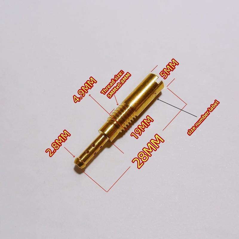 

(12pcs/pack) for Kawasaki/Yamaha/Suzuki/Honda motorcycle carburetor N424-74C Pilot/Slow Jet (8 atomized holes) 5x0.8MM threads.
