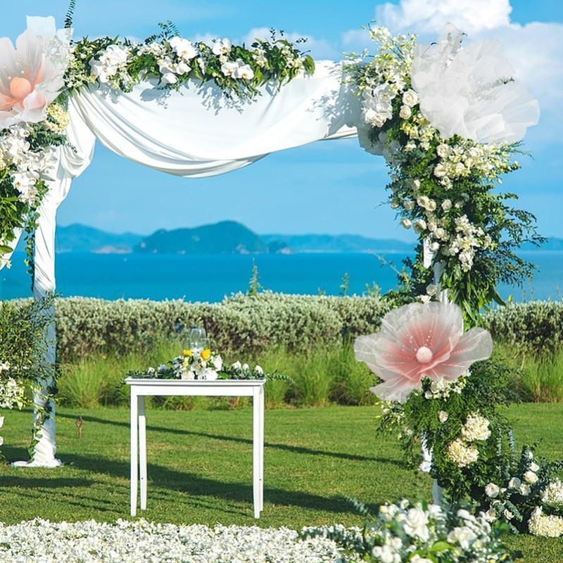 Silk Mesh Flower Poppy Window Large Flower Outdoor Wedding Decoration