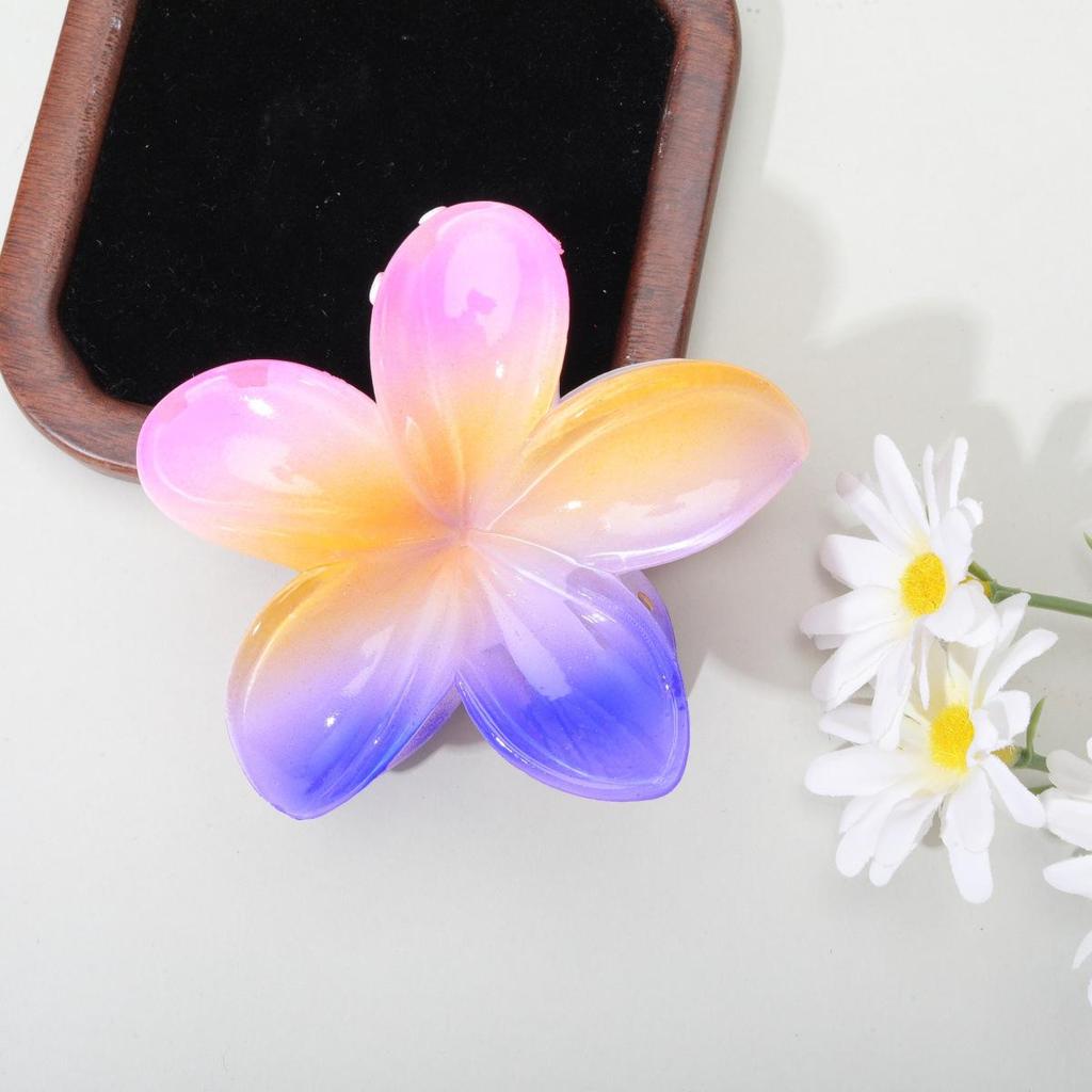 Gradient Plumeria Bauhinia Hair Clip - Simple Style Claw Clip for Women