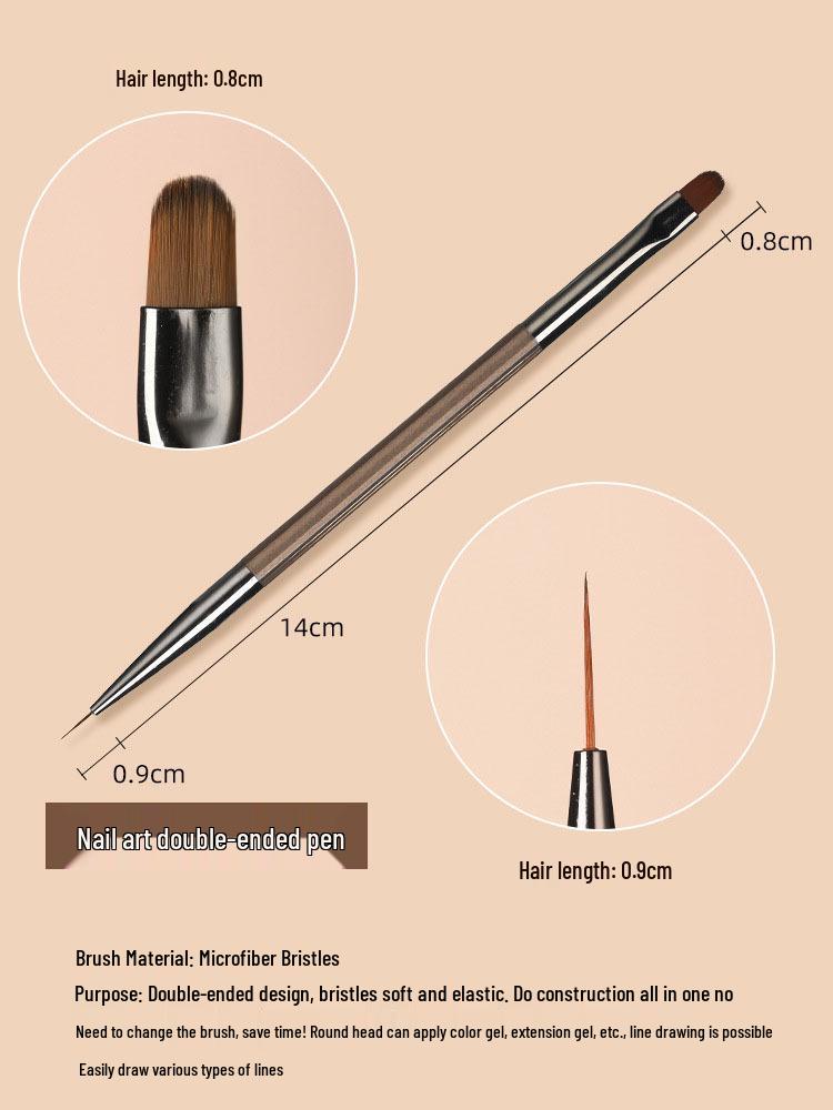 Japanese Coffee Color Acrylic Nail Art Brush Set: Light Therapy, French, and Sweeping Pens