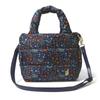 Feather Down Padding Cross Bag Navy Floral