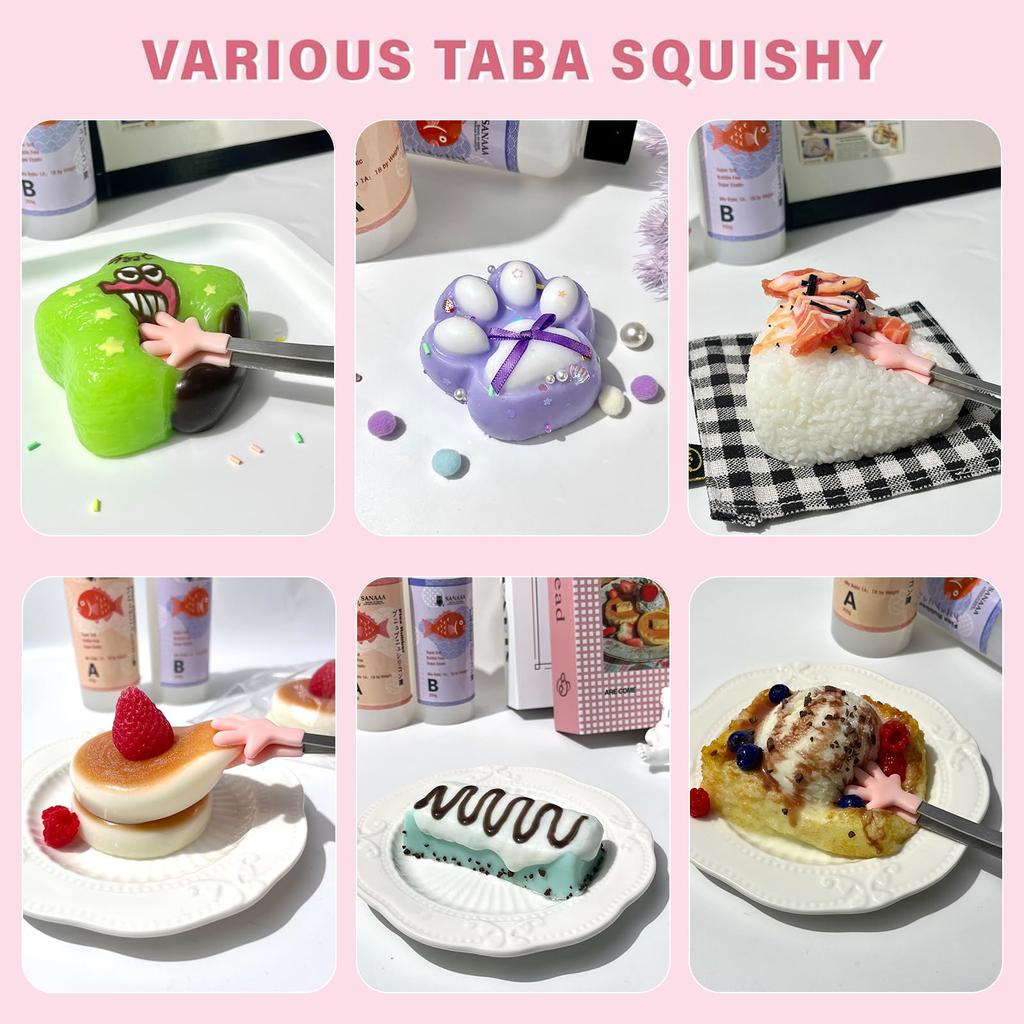 SANAAA Squishy Silicone Liquid, Super Soft Silicone Rubber Making Kit, 1:1 AB Ratio Mix, Handmade DIY, Decompression Gift, Cat's Claw Set (250+250g)