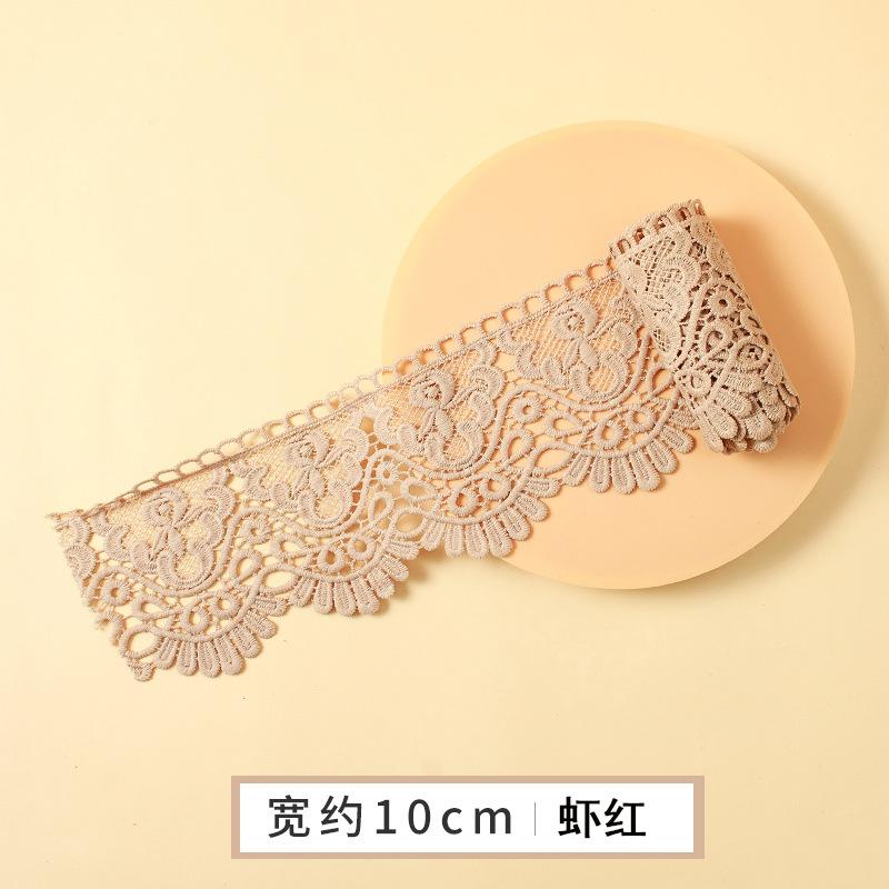 Ruban de Dentelle Brodé Floral Creux de 1 Mètre Soluble dans l'Eau pour Couture d'Articles d'Habillement DIY Tissu Artisanat Fait Main Bande de Dentelle Noir Blanc