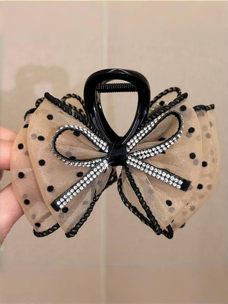 Girls Fashion Bow Hair Claw Delicate Bow Headband Hair Accessories Fashion Polka Dot Diamond Girls Hair Accessories