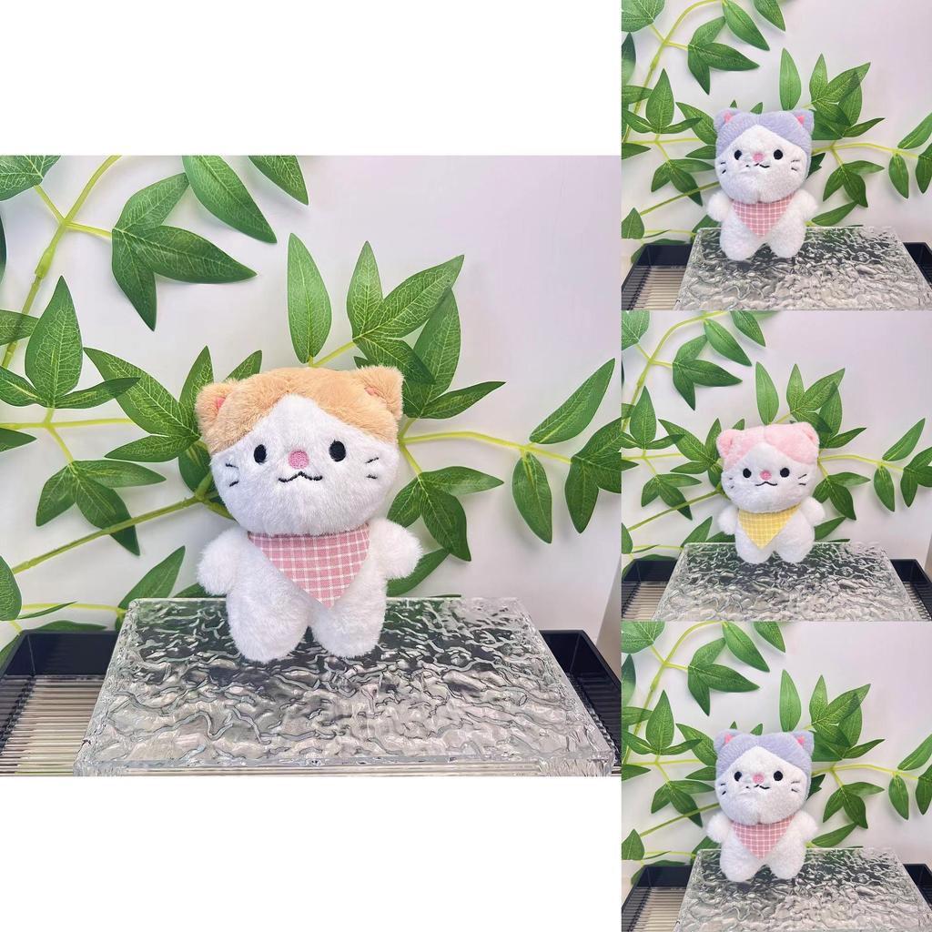 Cute Plush Cat Keychain Soft And Fluffy Cartoon Doll Decorative Bag Accessory For Teens