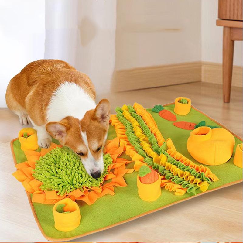 Pet Activity Pad: Energy-boosting Sniffing Mat for Dogs & Cats with Hidden Treats, Food Dispenser, and Toys