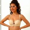 Leopard Print Wire-Free Push-Up Bra: Seamless Plus Size Women's Lingerie with Front Closure and Beautiful Back Design