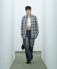 STANDARDERROR 87-Stan134 Soft Misty Oversized Pocket Long Sleeve Check Shirt Black
