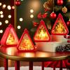 Christmas Triangle Lantern Plastic Santa Claus Snowman Tree Festival Lamp Mini Table Ornaments Home Decoration Party Scene Props