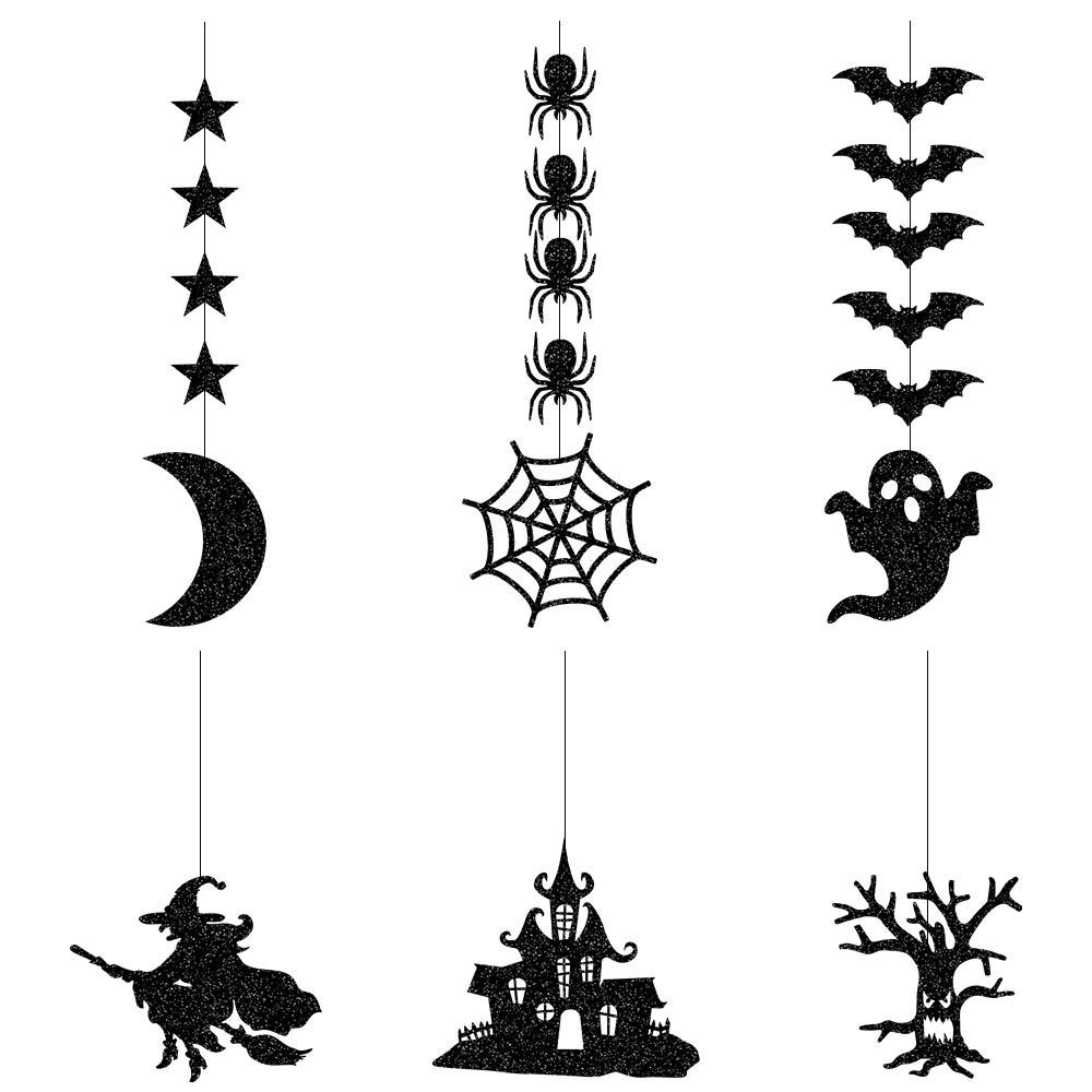 Halloween Decoration Flower Hanging Ornaments Halloween Spider Witch Ghost Bat Car Interior Rearview Mirror Ornaments