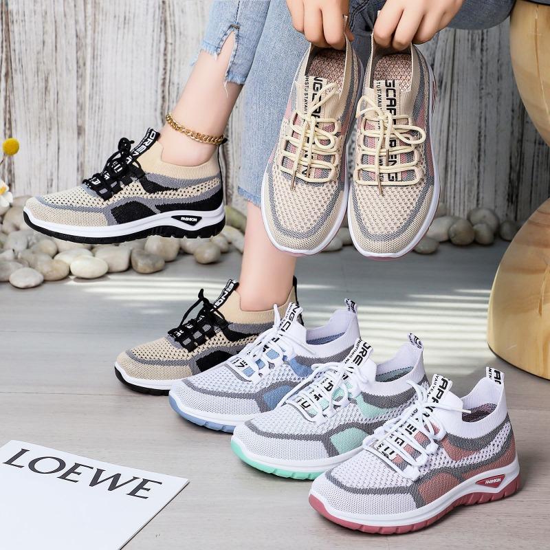 Women's Lightweight Breathable White Sneakers Comfortable Low-Top Lace-Up Walking Shoes with Non-Slip PVC Sole Footwear