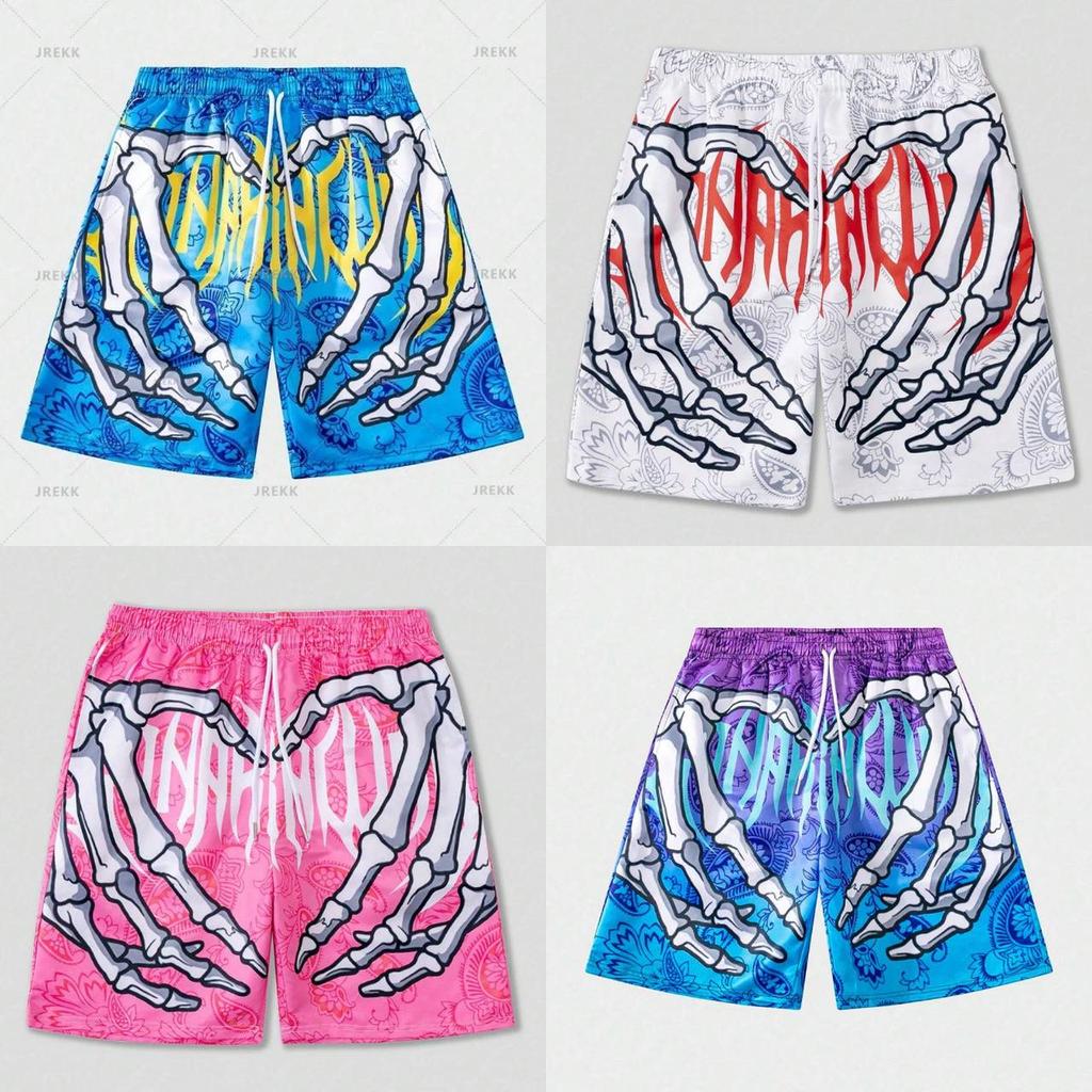 Skeleton Hand Muay Thai Kickboxing Boxing Training Print Shorts Martial Art Boxer Unisex Men Women Kid Pants Fighting Fitness Gym Sport Workout