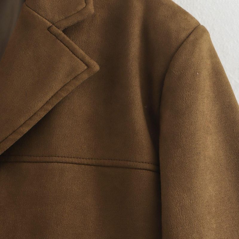 Kaslead New Arrival Women's Fashion Style Stylish Simple and Versatile Suede Single-Breasted Suit Outwear