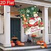 2D Flat - 2D Flat - 2D Flat Christmas Watercolor Santa Claus Reindeer Snowman Garden Flag Outdoor Garden Flag, Double-Sided Home Decoration Courtyard