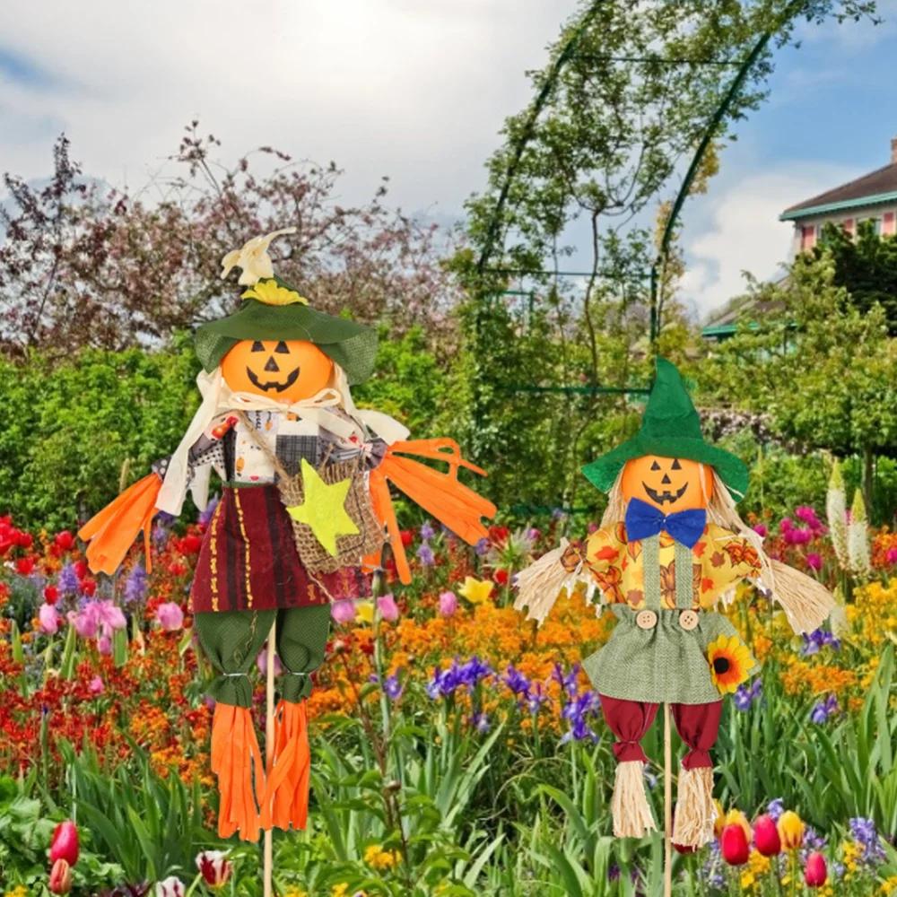 Décoration Épouvantail d'Halloween Décorations Épouvantail Debout pour Jardin Maison Cour Porche Décorations d'Automne Thanksgiving