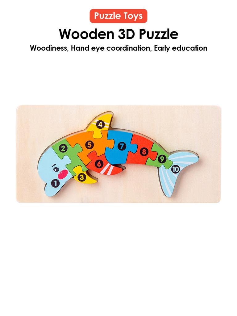 3D Holz Puzzles Pädagogisches Cartoon Tiere Frühen Lernen Kognition Intelligenz Puzzle Spiel Für Kinder Spielzeug