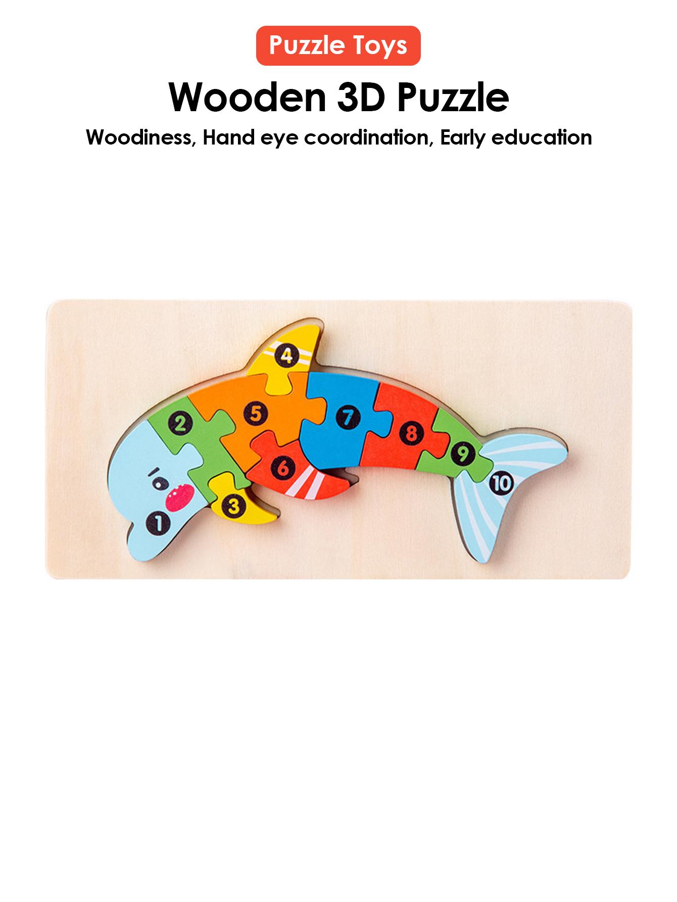 

Non-Toxic 3D Wooden Puzzles Educational Cartoon Animals Early Learning Cognition Intelligence Puzzle Game For Children Toys