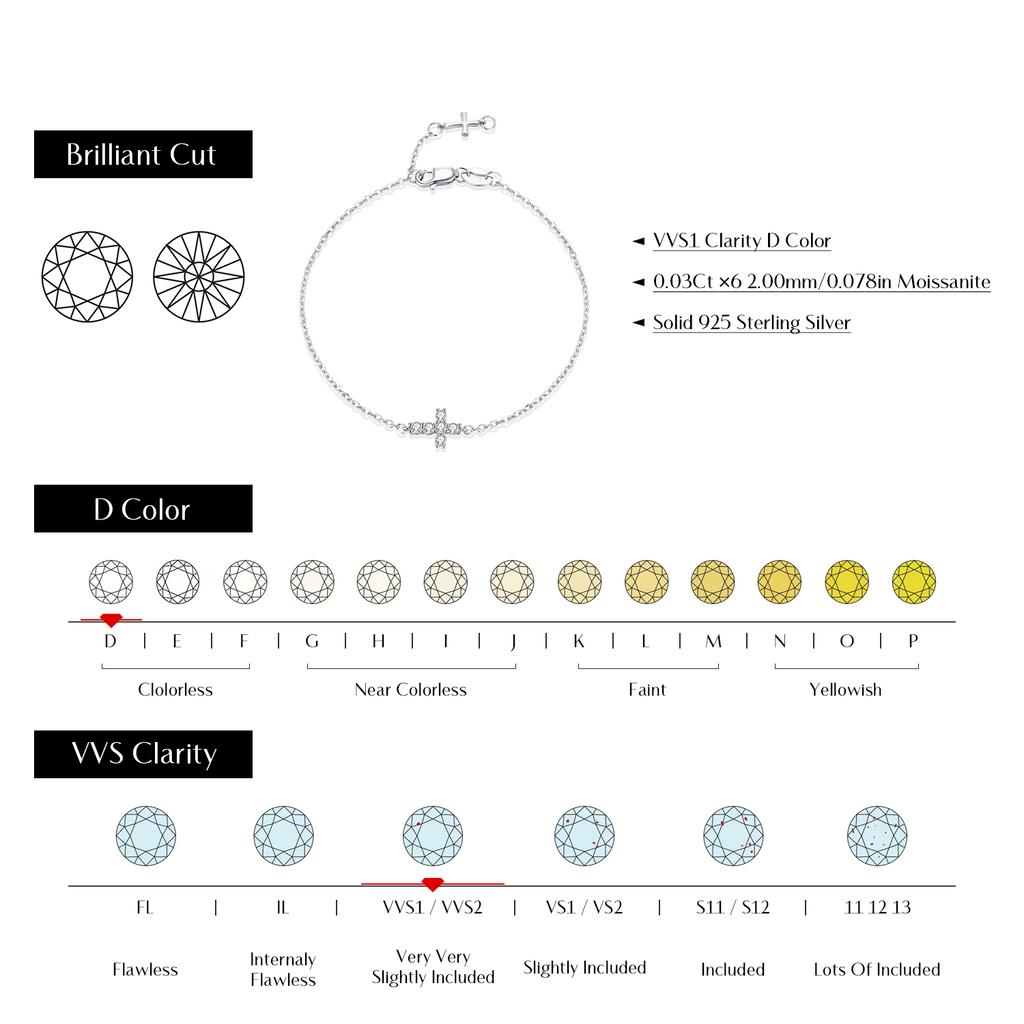 MODIAN Moissanite Bracelets 925 Silver Minimalist Double Cross Sparkling Link Chain Bracelet For Women Fine Jewelry
