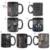 Handmade Ceramic Cup Mechanic Tool Box Coffee Mug 350ml Tea Wrench Fade Resistant Screwdriver Hammer Unique Gift for Engineers DIY Enthusiasts