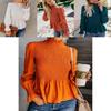 Fashion Women Summer Loose Casual Long Sleeves Lace T Shirt Blouse Tops For Effortless Style