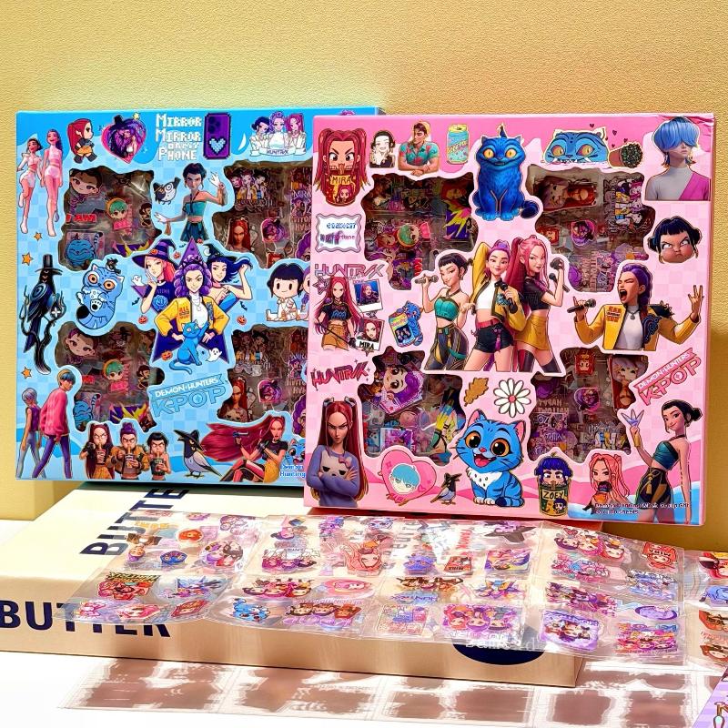 

1 Box Kpop Demon Hunters Sticker Cute Cartoon Diy Scrapbook Journal Decals Self-Adhesive Stickers For Diy Laptop Water Bottle ONESIZE