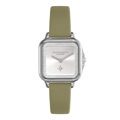 

Authorized Dealer [OLIVIA BURTON] Olivia Burton Watch Ladies ob24000123 Classic 28mm Grosvenor Silver & Sage Green Leather Strap Watch
