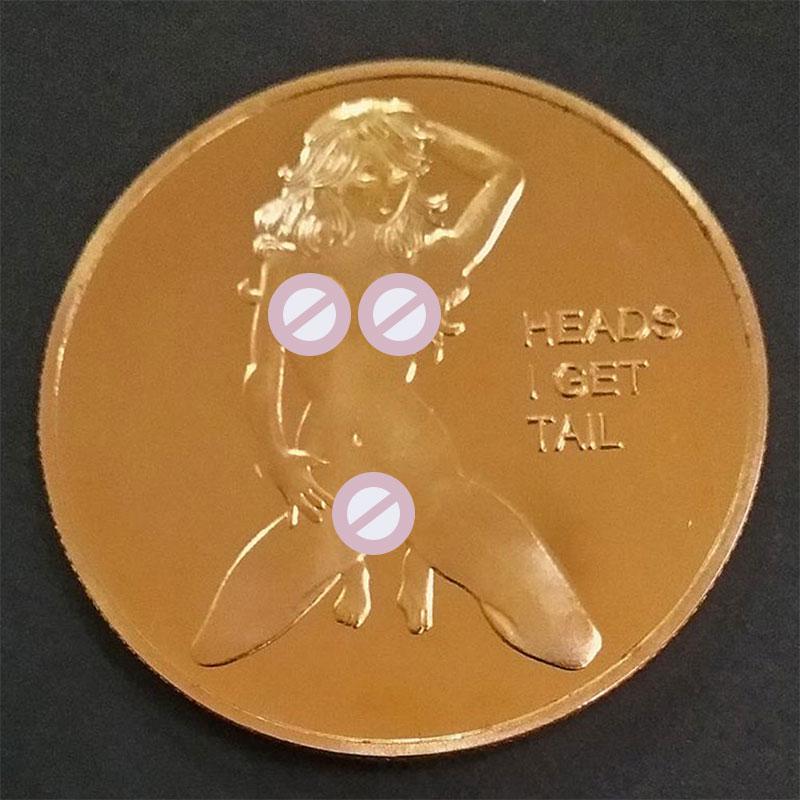 Sexy Woman Coin Get Tails Head! Adult Challenge Lucky Girl Commemorative Coins