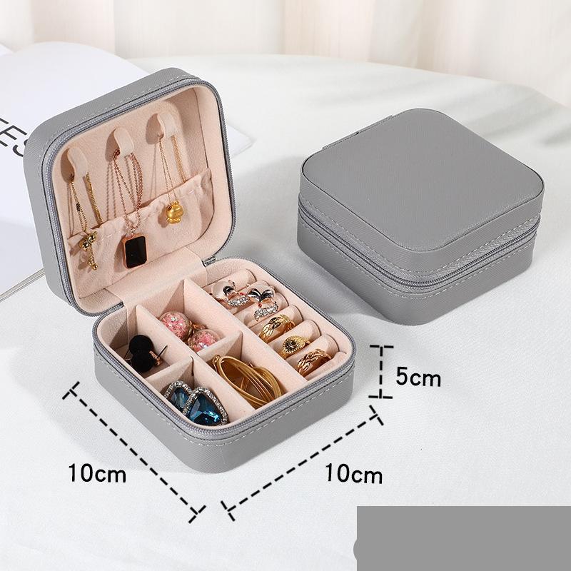 Jewelry Organizer Display Travel Jewelry Case Boxes Portable Locket Necklace Jewelry Box Leather Storage Earring Ring Holder
